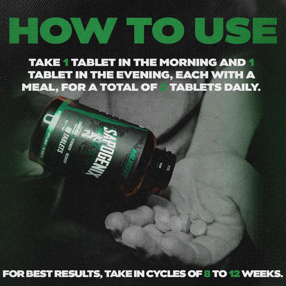 Sapogenix daily-dose serving visual suggesting easy integration into workouts.