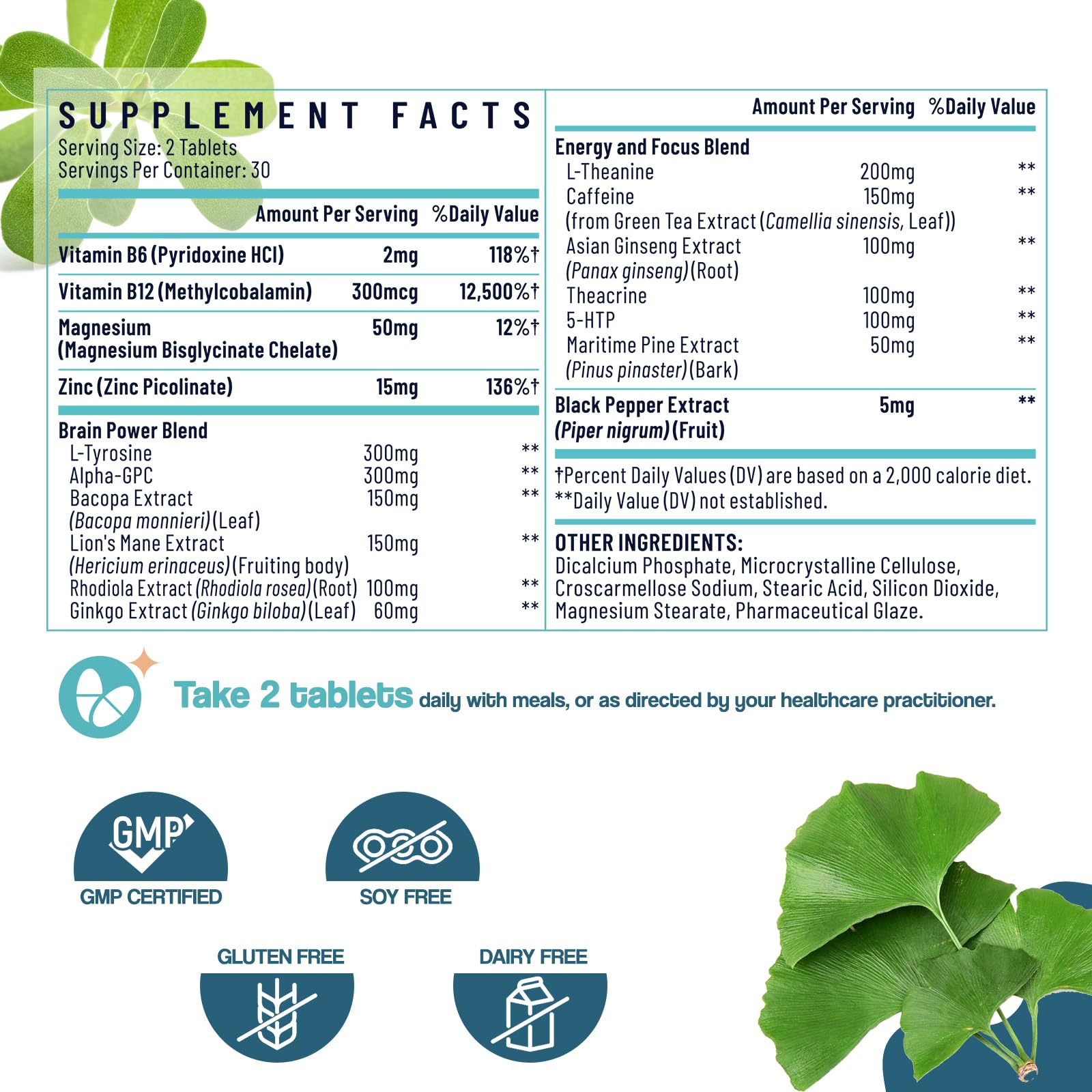 Sapotax herbal extracts bottle highlighting natural brain-support ingredients