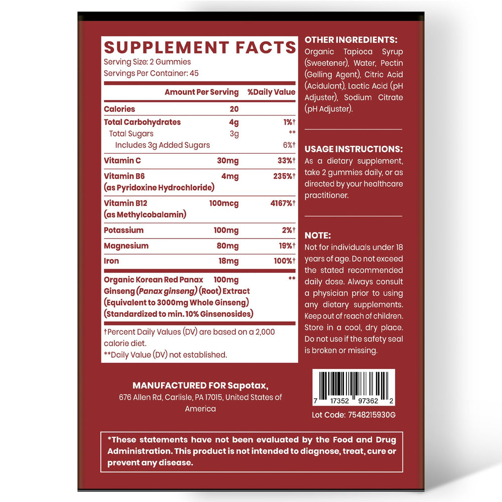 Sapotax bottle label emphasizes craftsmanship and reliable quality