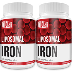 Sapotax Liposomal Fe softgel bottle shown for daily iron support.