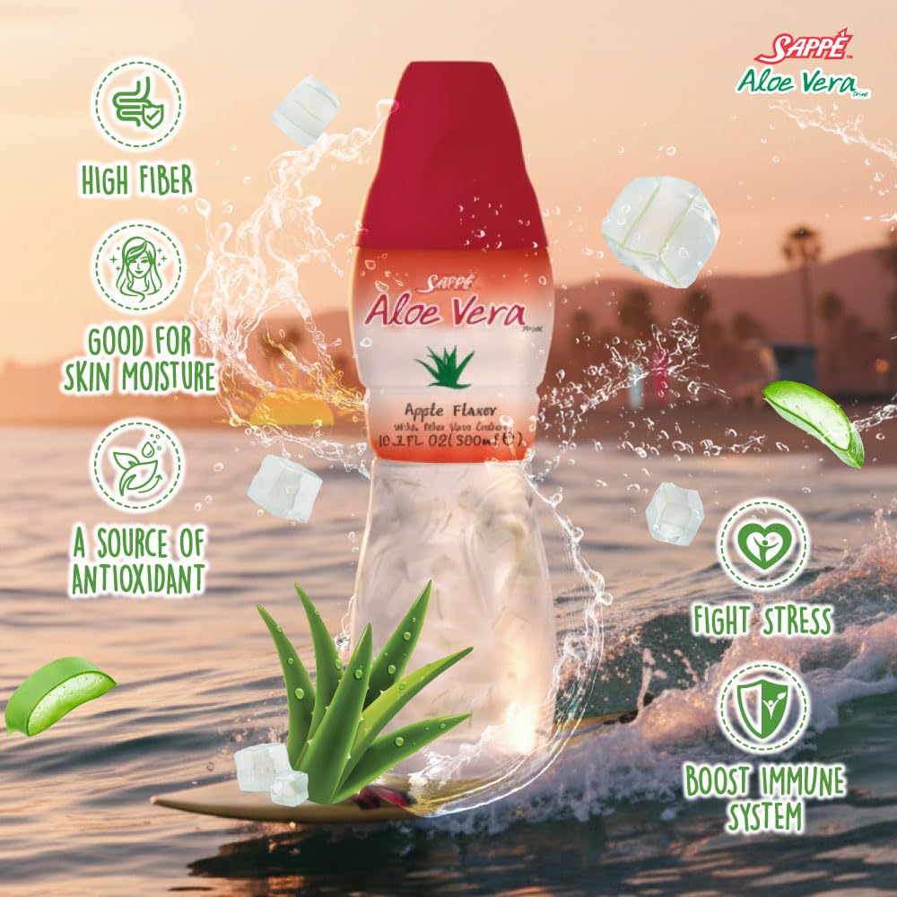 Sappe Aloe Apple juice with vibrant flavor for kids and adults' refreshment.