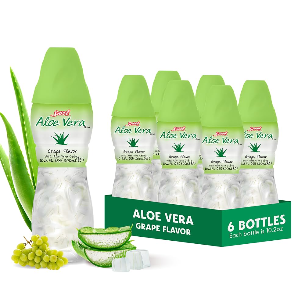 Sappe Aloe Vera Drink bottle with large aloe pulp for refreshing hydration.