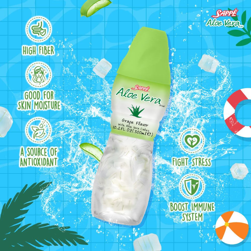 Kid enjoys Sappe Aloe Vera Drink for tasty, plant-based hydration.