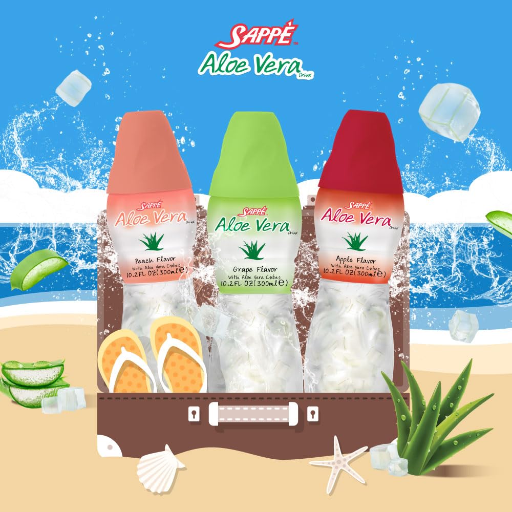 Sappe Aloe vera ingredients close-up showcases plant-based, low-sugar formulation