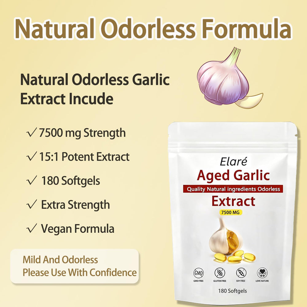 SAPURAIS Elare odorless garlic capsules on-the-go blister pack, travel-friendly