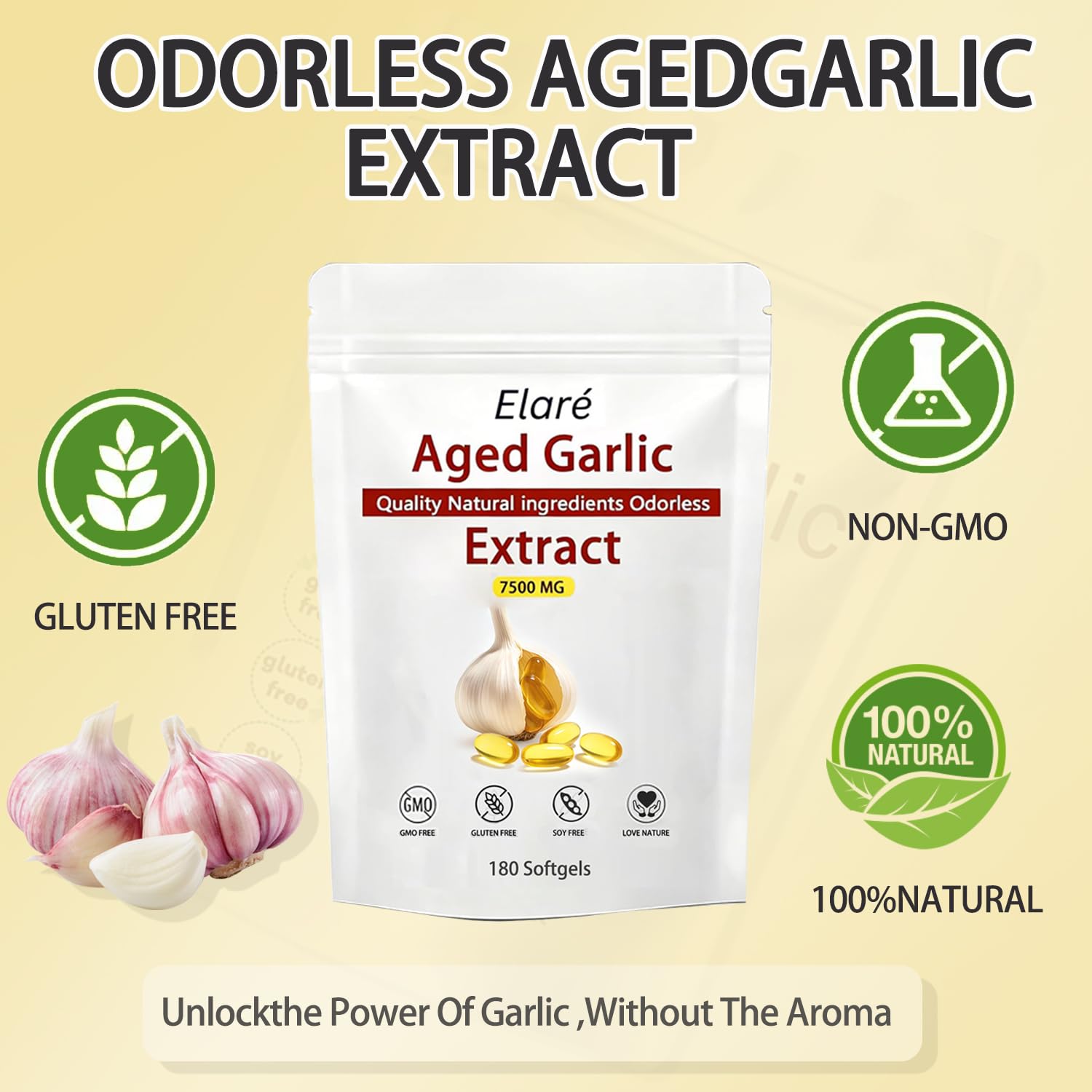 SAPURAIS Elare organic non-GMO label close-up, emphasizes quality