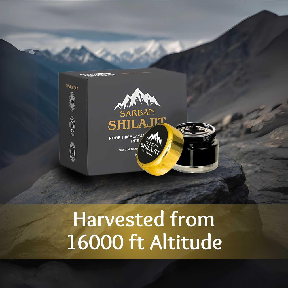 Sarban Shilajit 90 servings packaging highlights long-lasting daily vitality