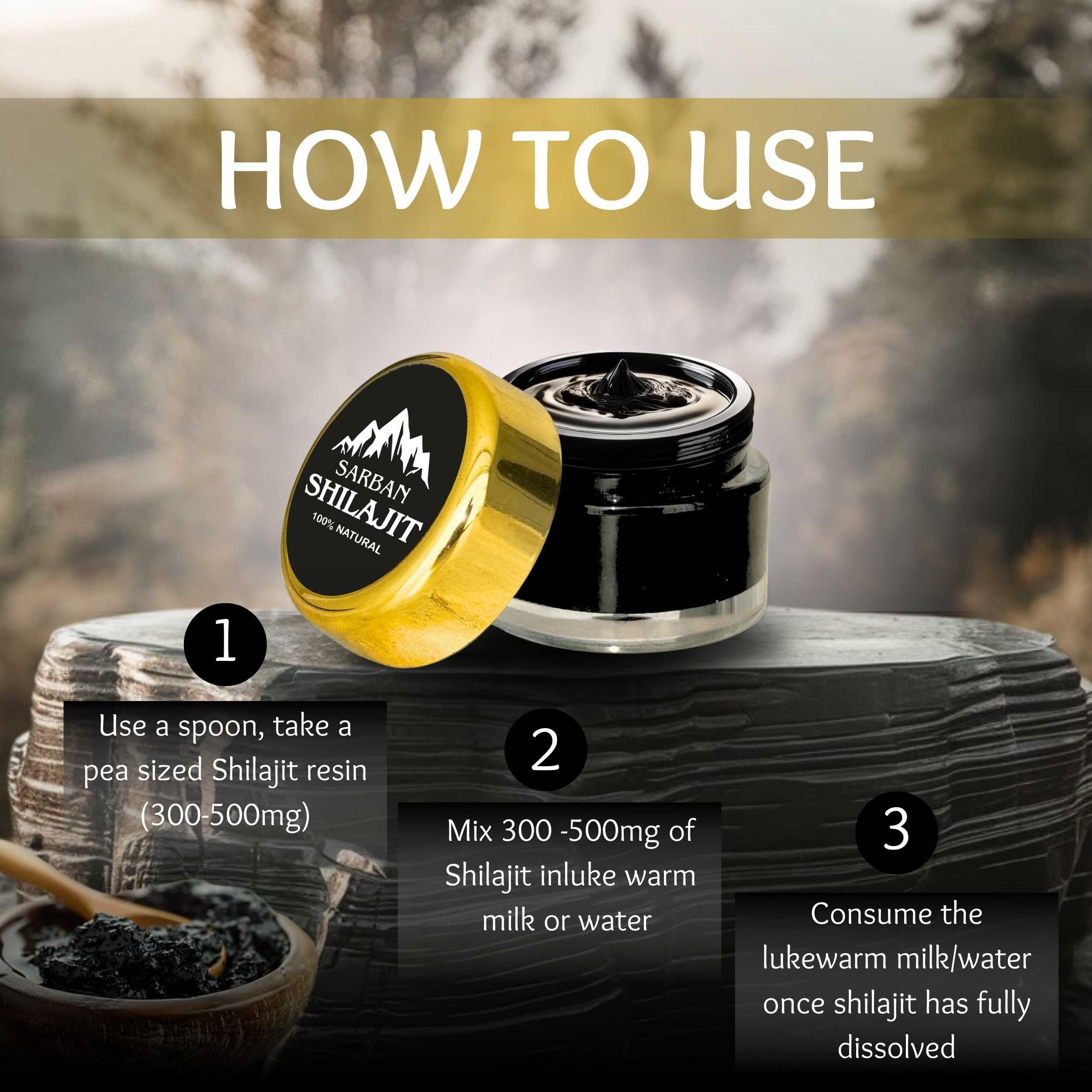 Sarban Shilajit fulvic and mineral profile close-up for holistic wellness