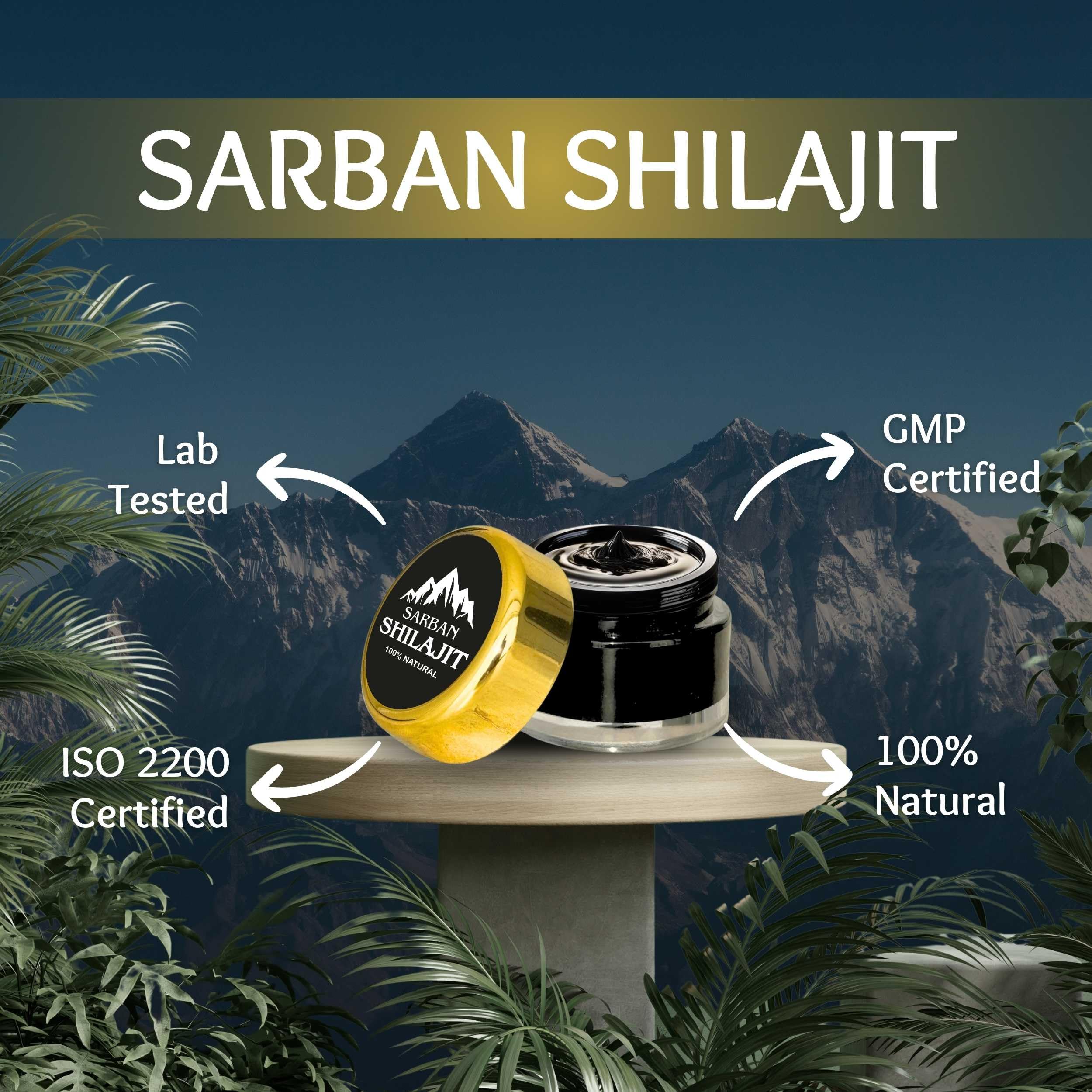 Sarban Shilajit lab-tested purity seal assures safety and trusted use