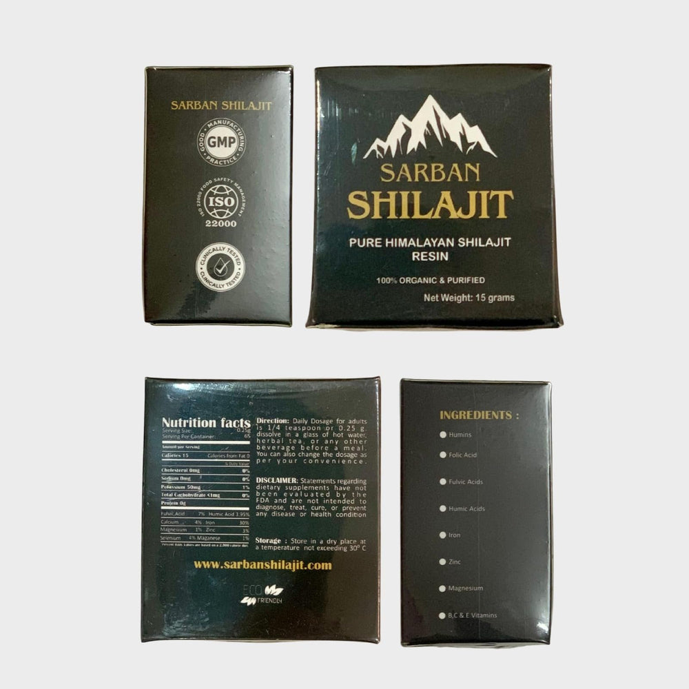 Sarban Shilajit resin texture close-up showing rich dark resin