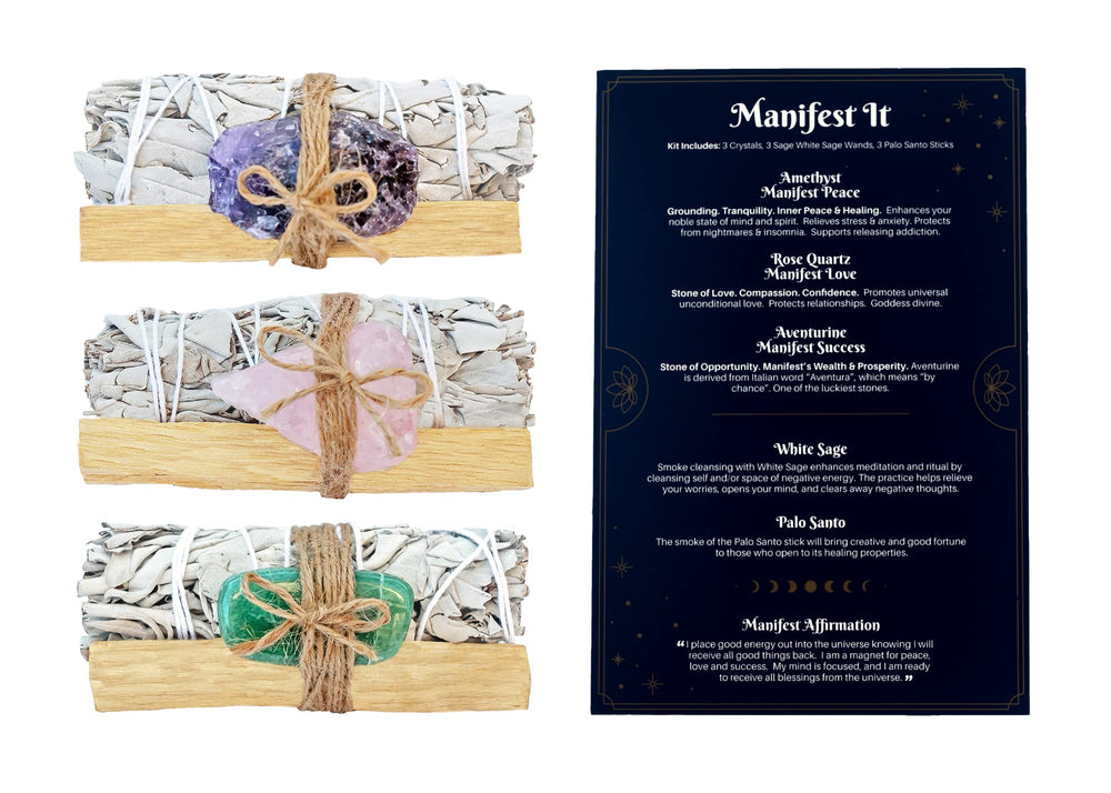 Sarimoire Manifest It Kit Palo Santo sticks for purifying environments and elevating intention