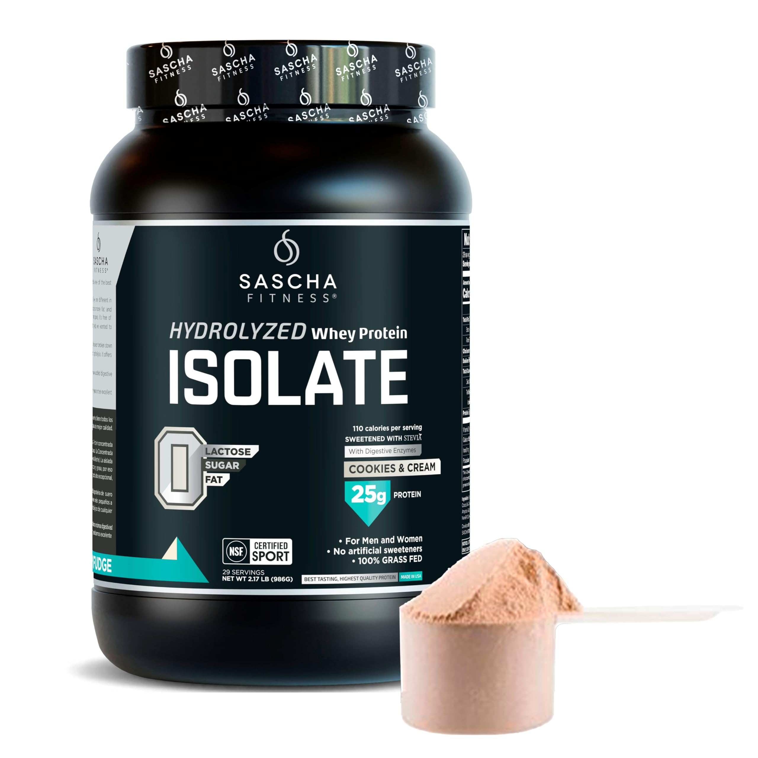 SASCHA FITNESS serving on countertop highlights convenient daily protein option