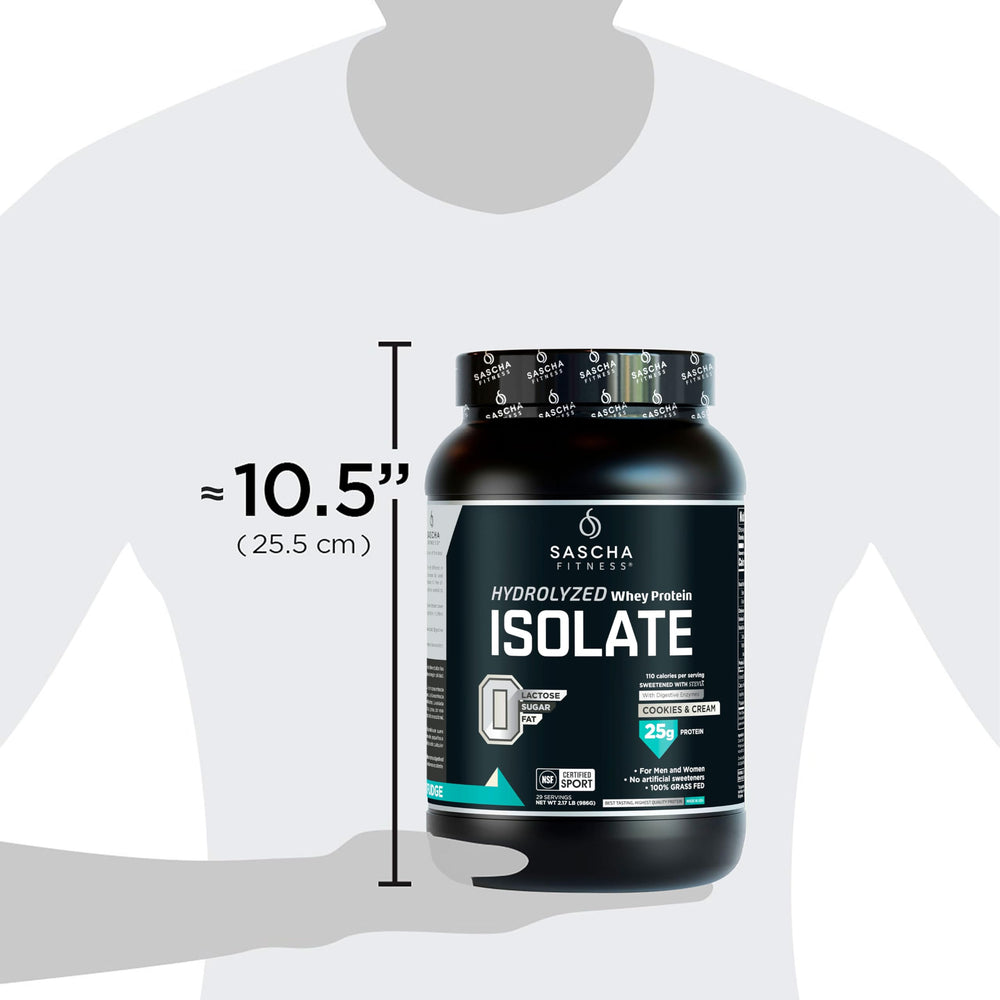 SASCHA FITNESS label closeup communicates clean, gluten-free and lactose-free promise