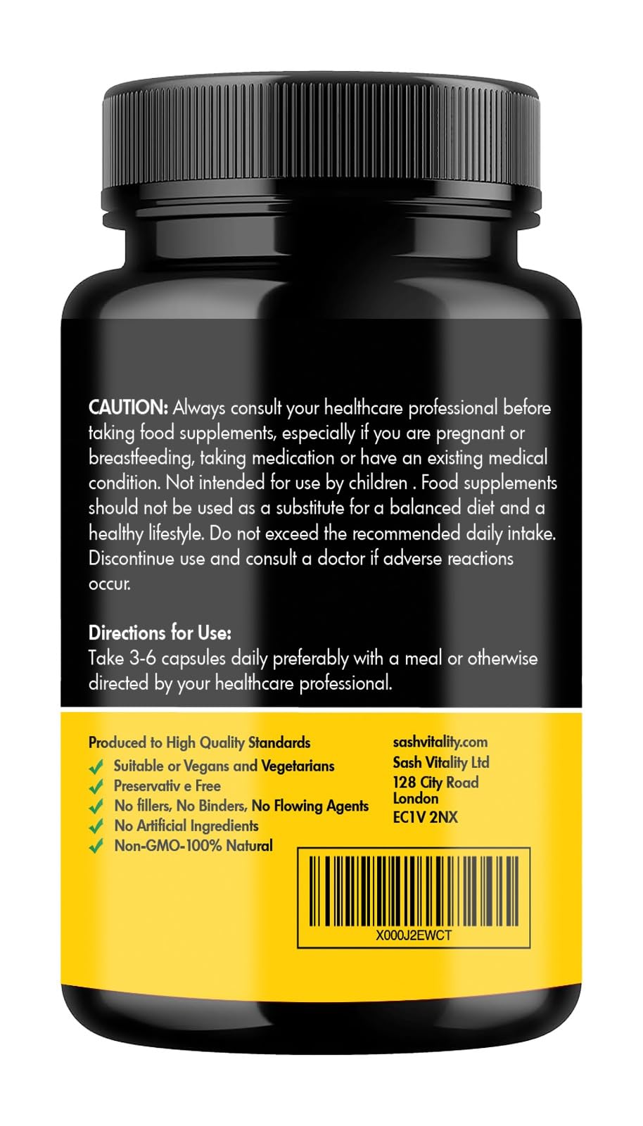 SASH Vitality vegan capsules ready to swallow for easy daily use