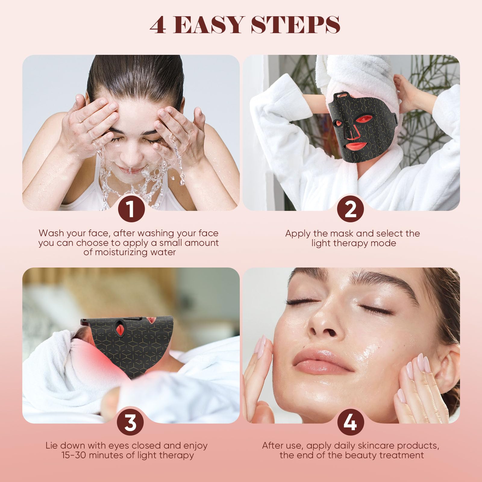 Satisure user relaxing during at-home facial treatment