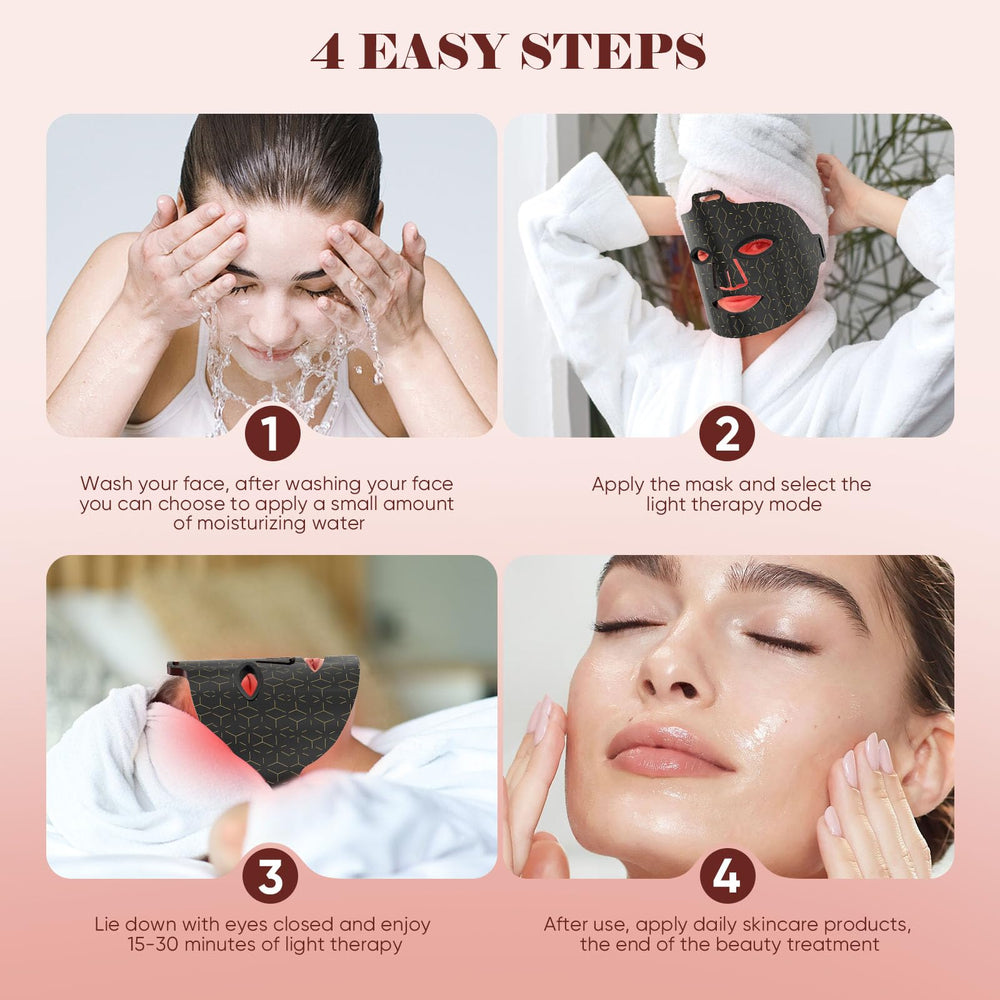 Satisure user relaxing during at-home facial treatment