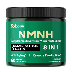 Satoomi 8in1 NMNH bottle front view showcasing the premium NMNH blend for daily vitality