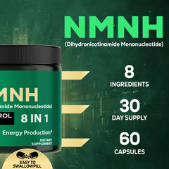 Satoomi NMNH capsules closeup shows easy daily capsules for a simple routine