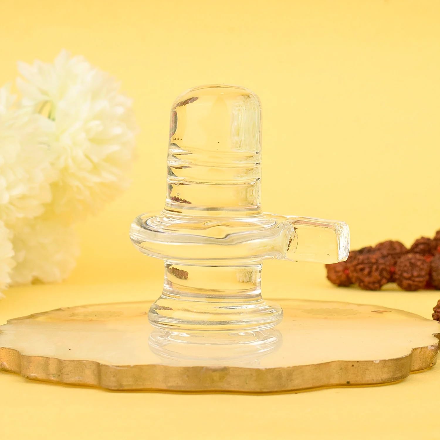 SATVIK STORE Crystal Shivling for meditation and calming room energy.