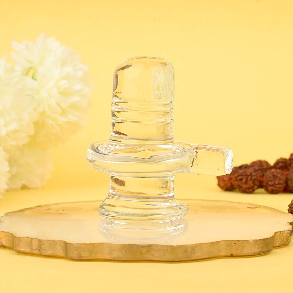 SATVIK STORE Crystal Shivling for meditation and calming room energy.