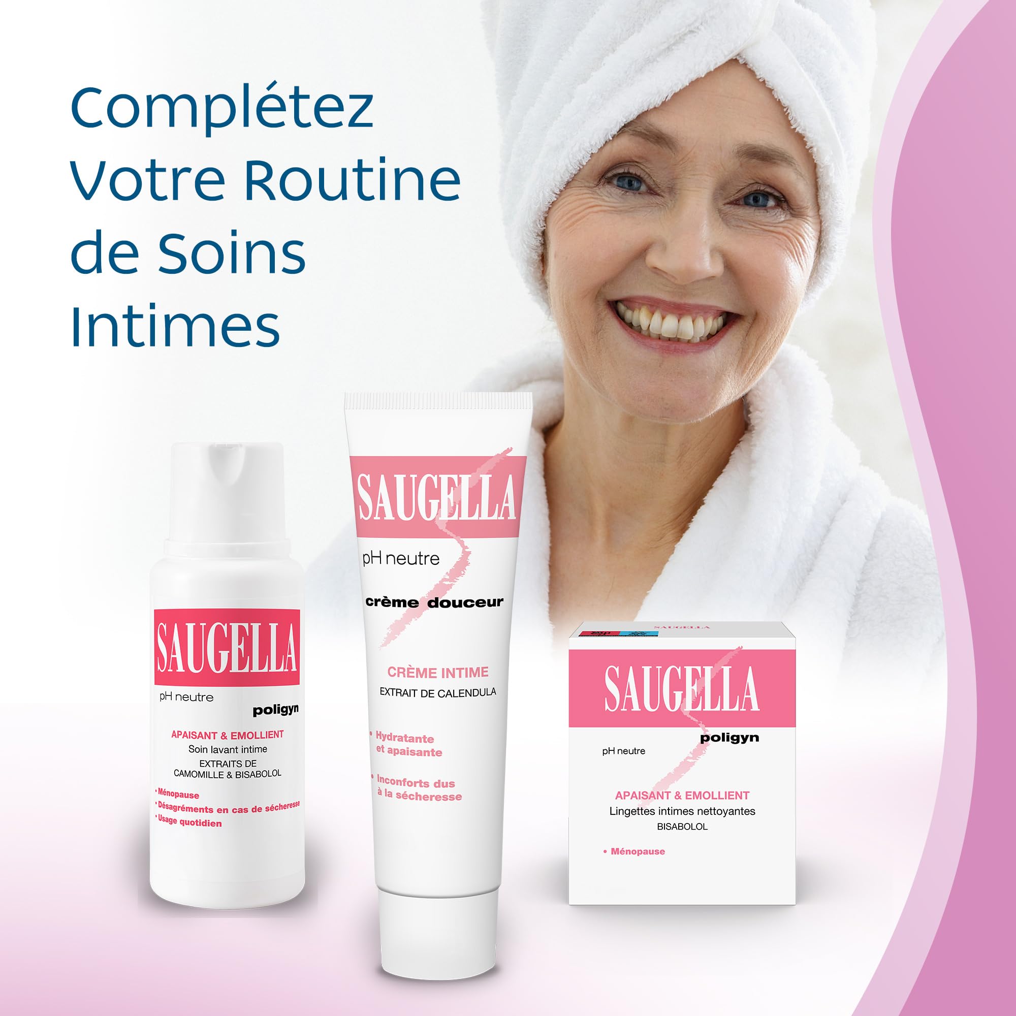 Travel-friendly 30ml packaging of Saugella Gentle Cream for on-the-go care.