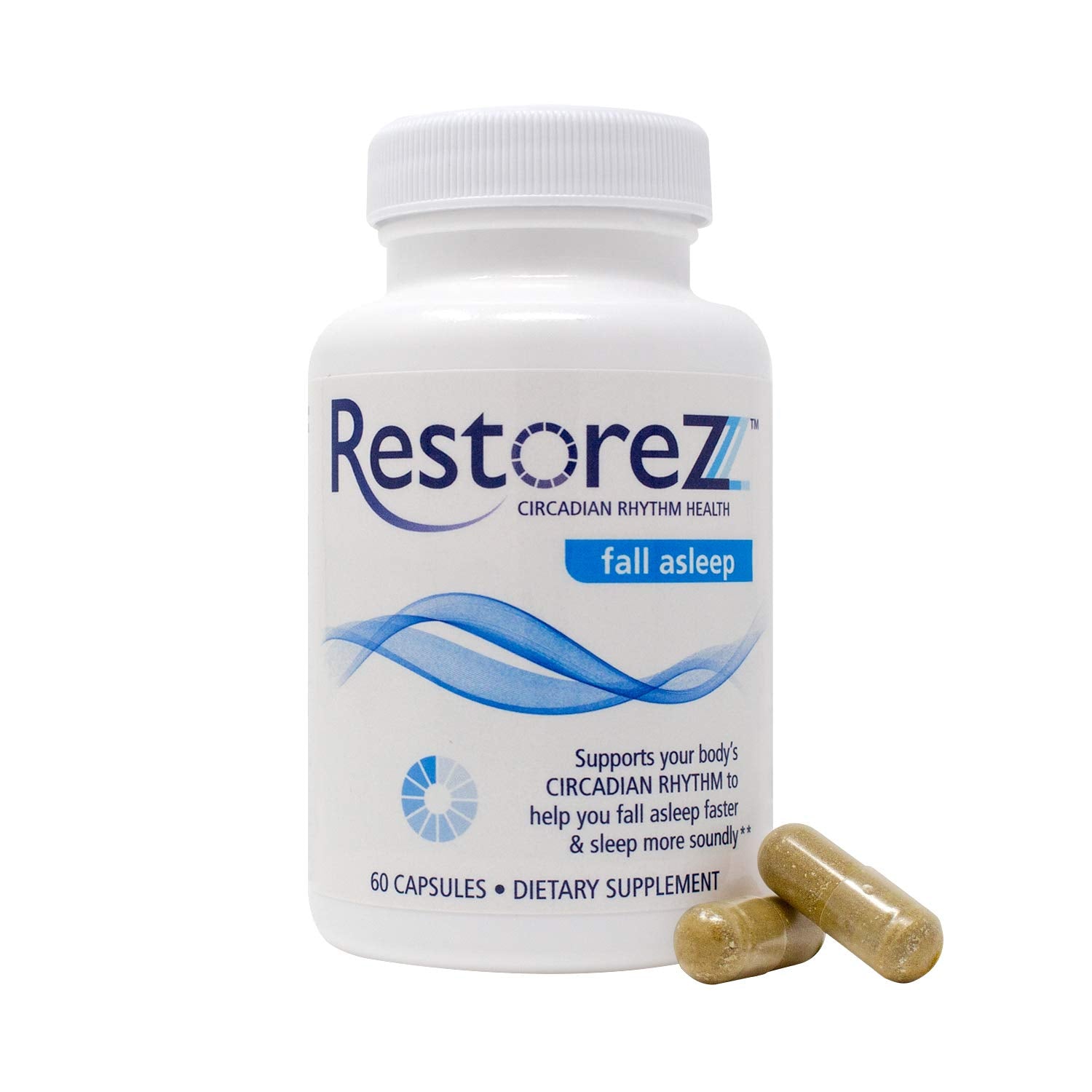 Close-up of Savant Science RestoreZ capsules with plant-based formula.