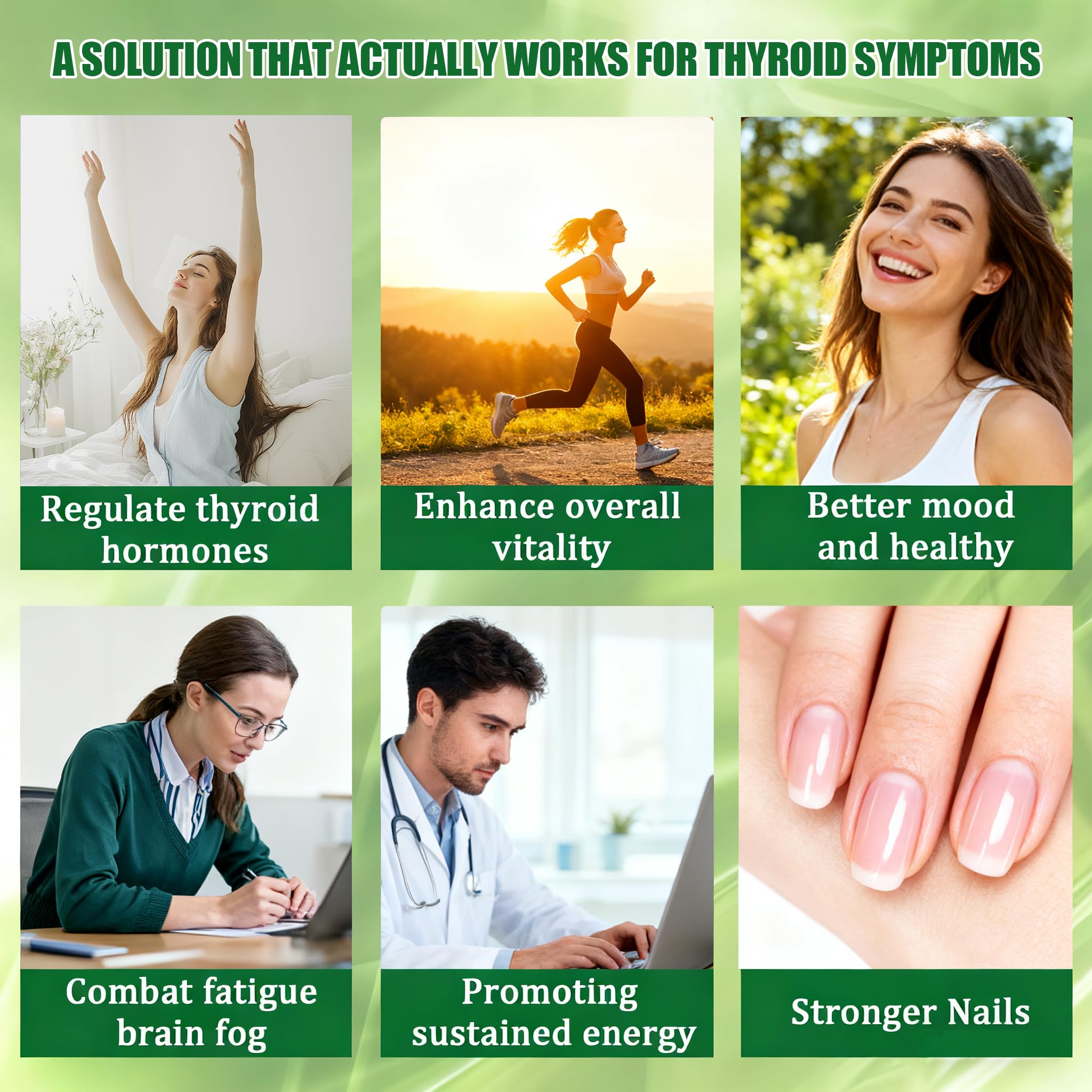 Hair and nails visual suggesting vitality with Actora Thyroid Support.