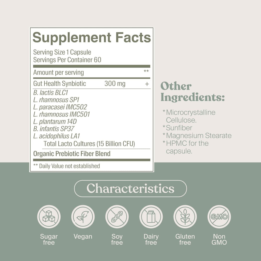 Close-up of SAVVY Gut Balance Probiotics capsules for gut diversity