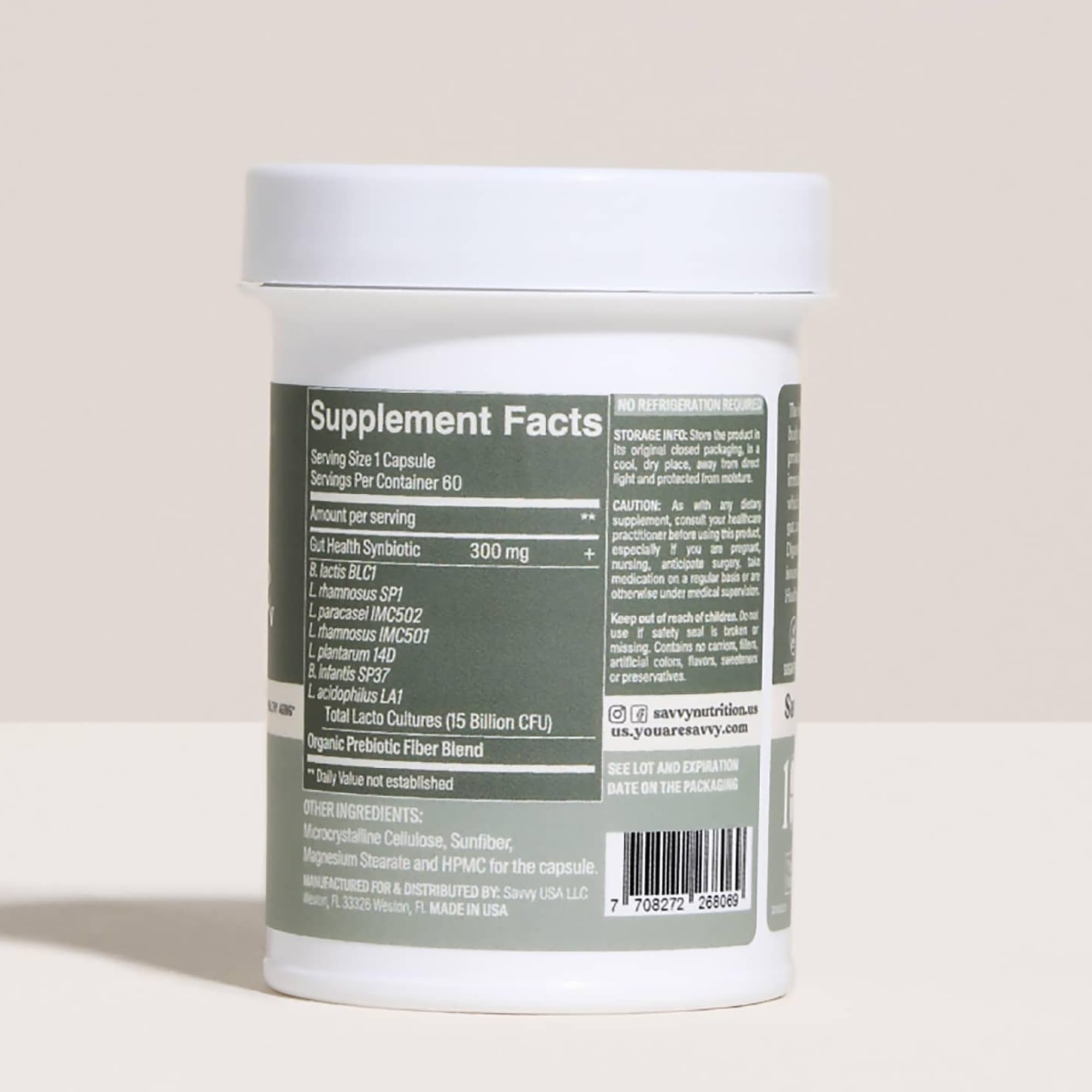 SAVVY Gut Balance Probiotics capsule being poured for daily use