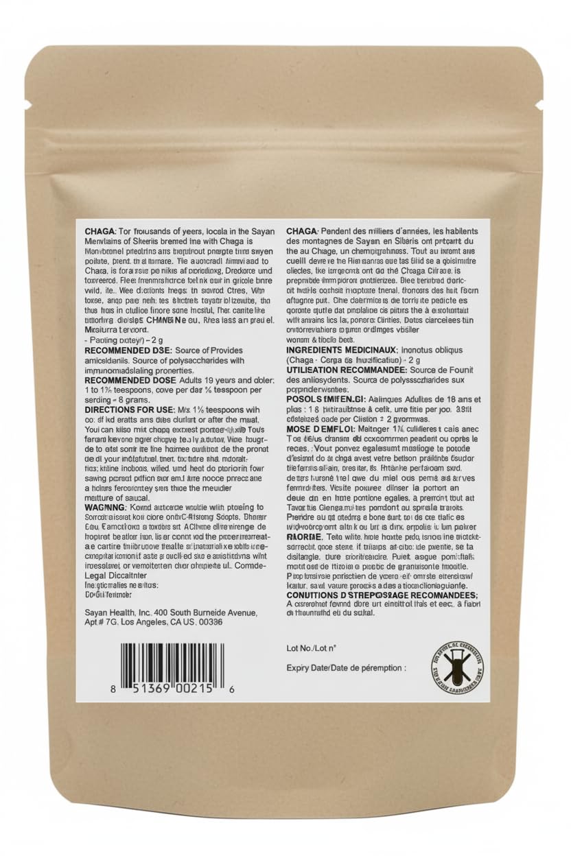 Sayan Chaga chunks on shelf with moisture meter indicating freshness and quality.