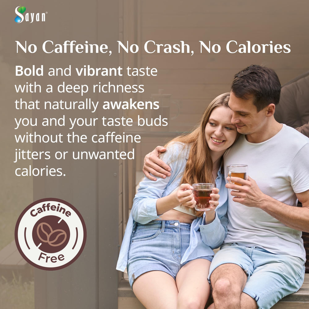 Sayan chaga tea brew cup with earthy aroma for calm focus