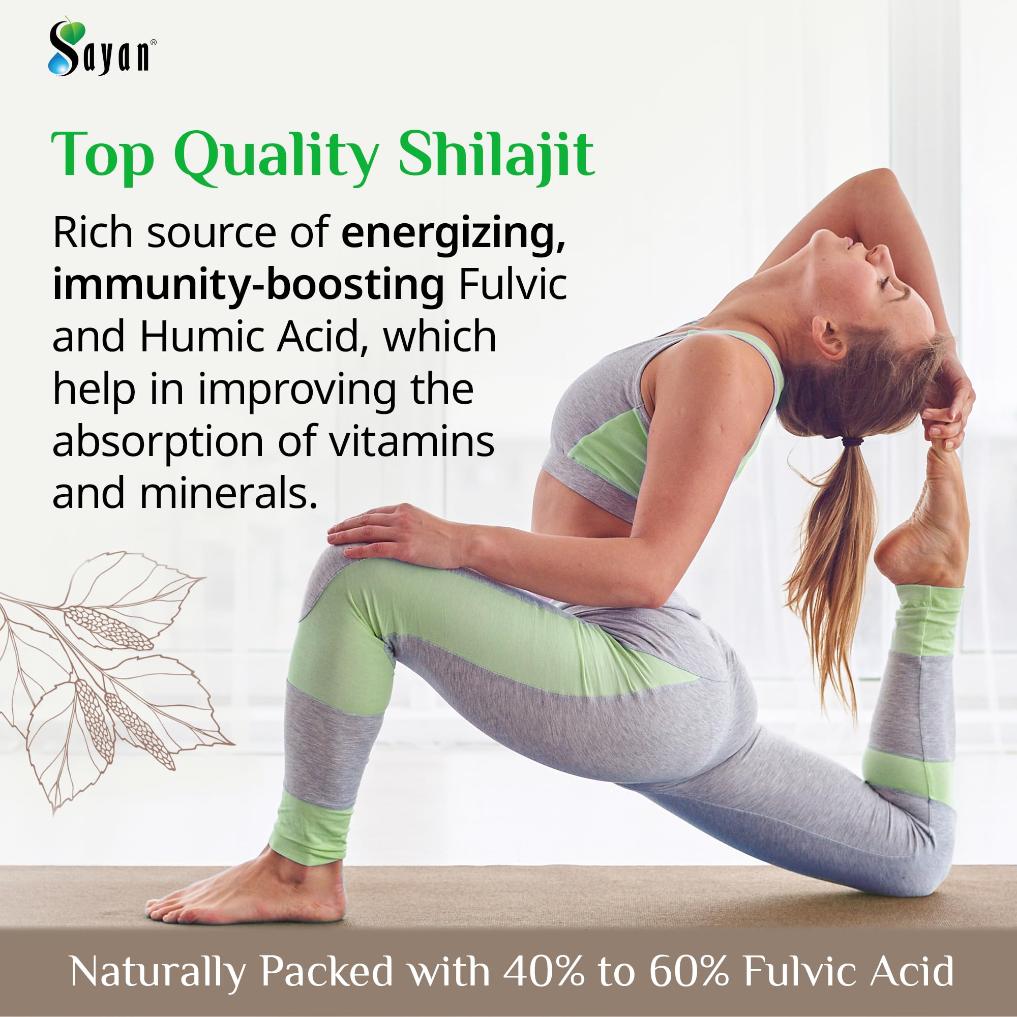 Sayan Pure Shilajit Resin label-front emphasizes Altai sourcing and vegan material