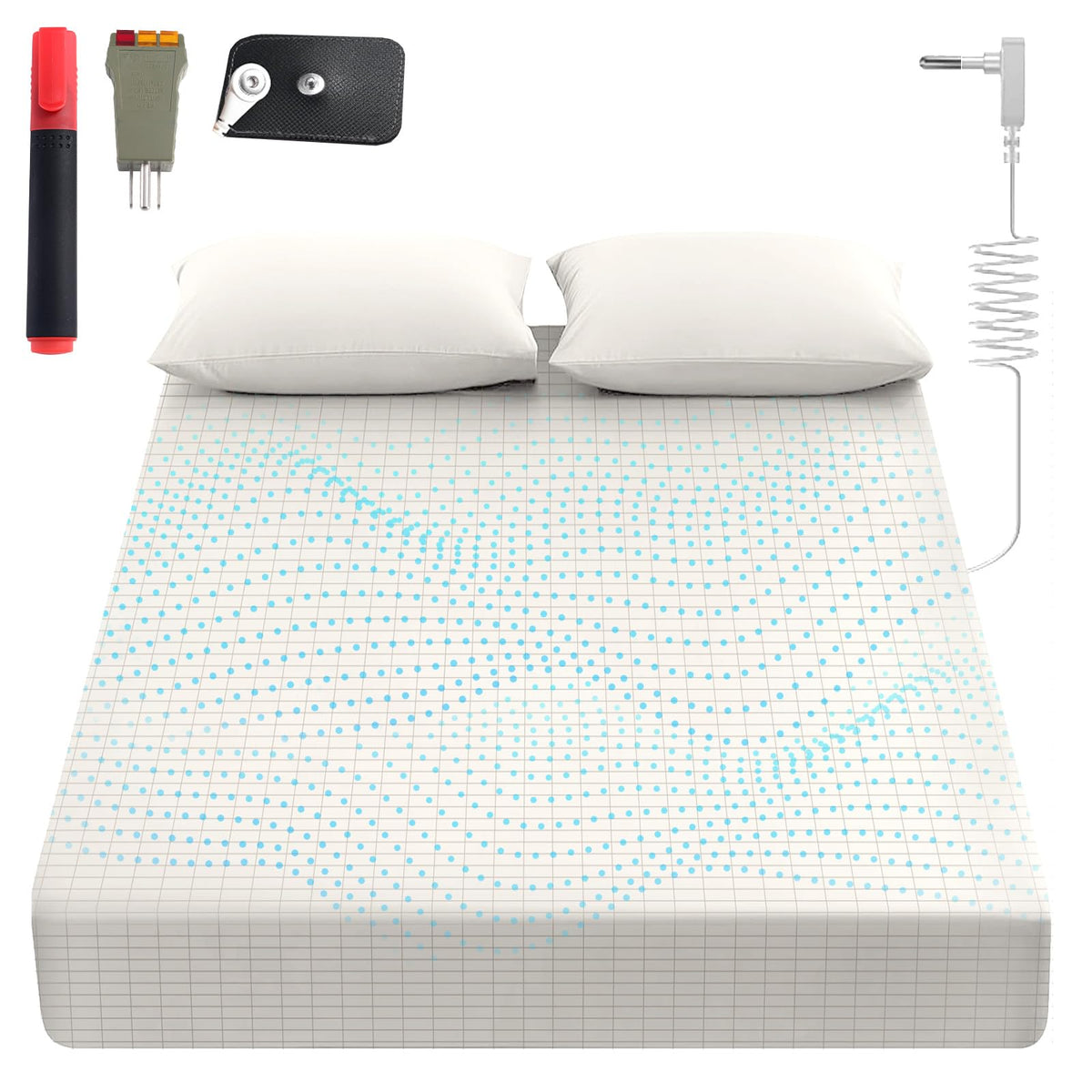 Sayorg grounding sheet king close-up of soft organic cotton and conductive weave for comfort