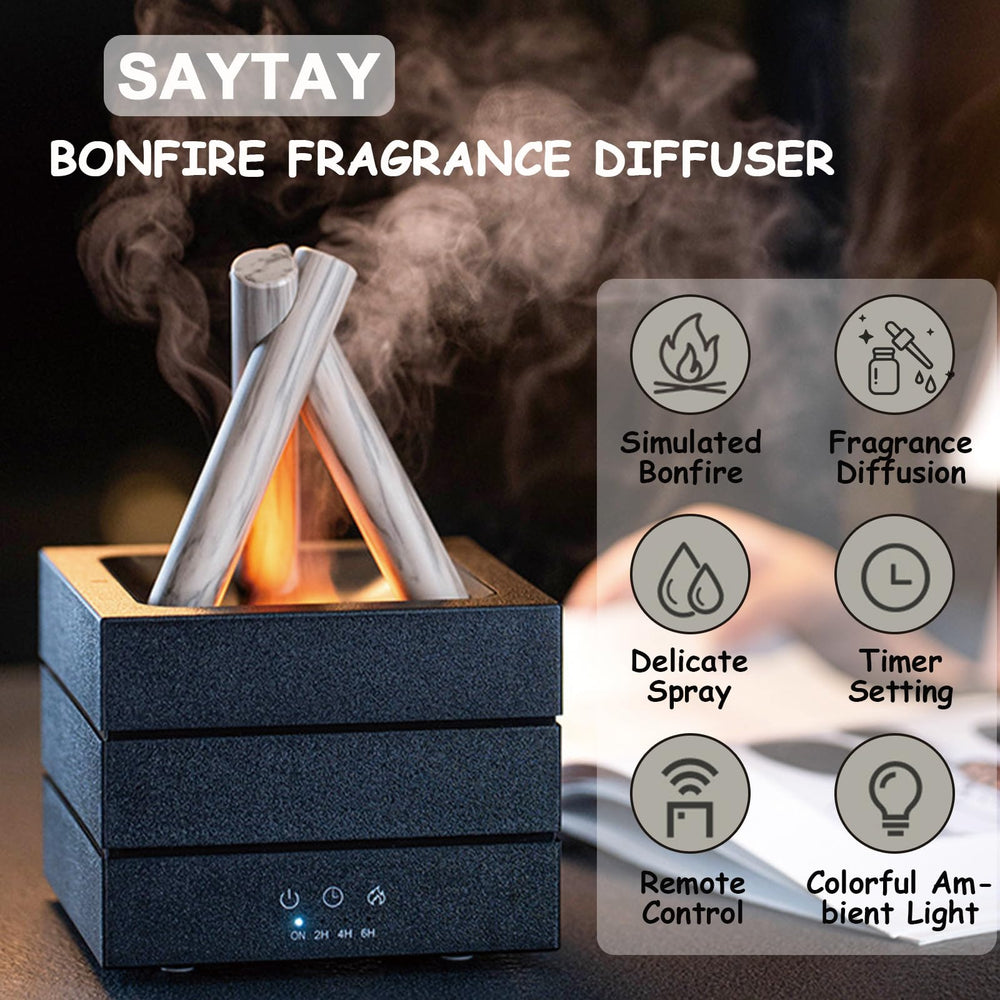 SAYTAY campfire diffuser with flame light mode for relaxing evenings
