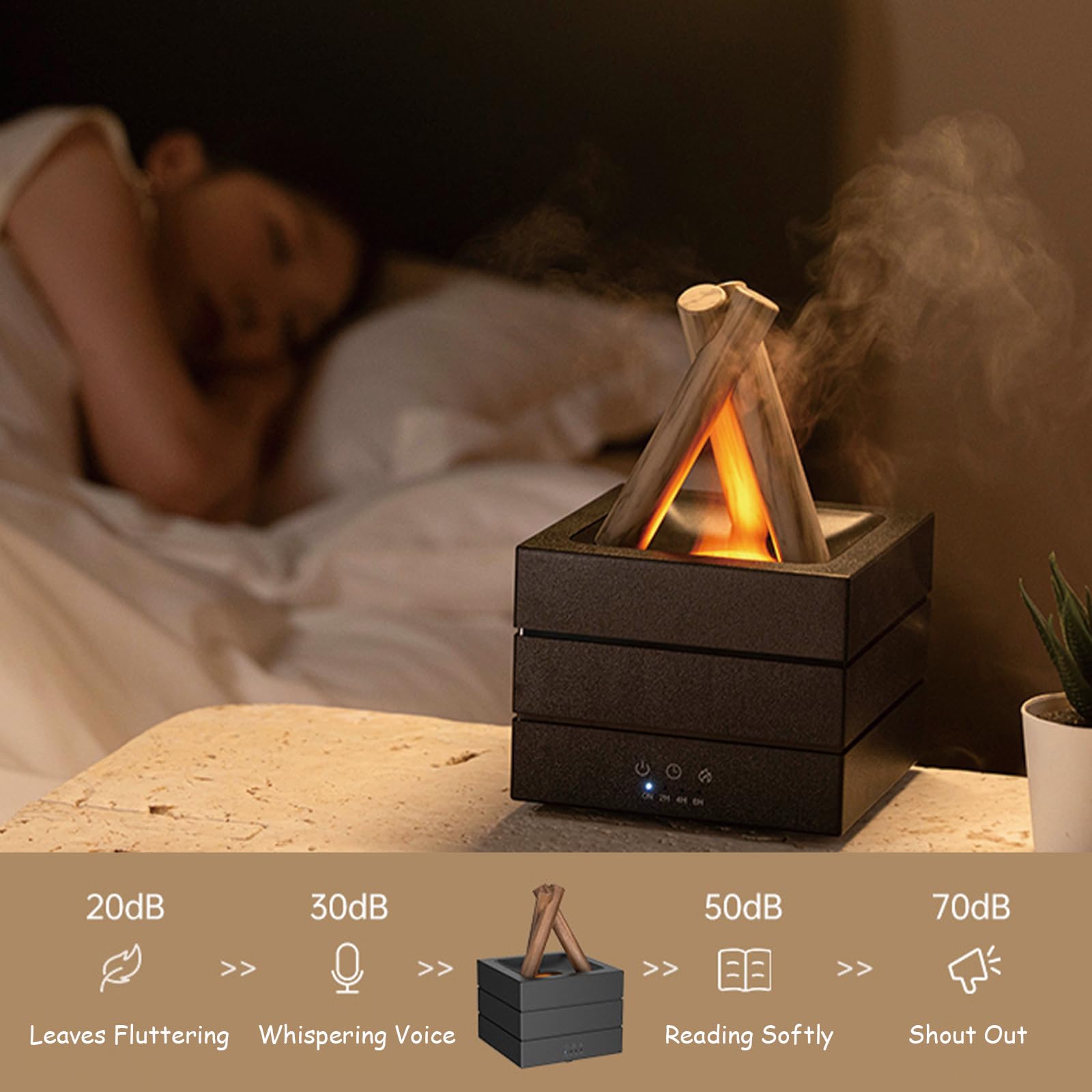 SAYTAY compact diffuser fits neatly on a desk or nightstand