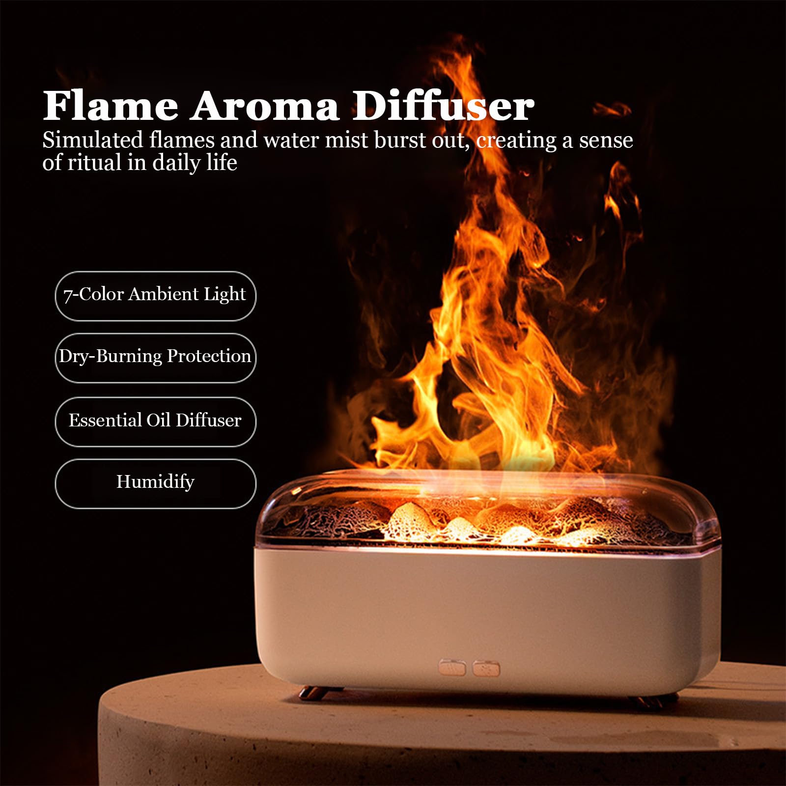 Ultrasonic diffuser mist for quiet, even humidification at your desk