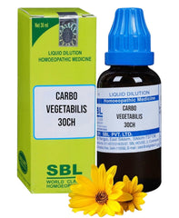 SBL Carbo Vegetabilis 30 CH bottle for digestive comfort and occasional gas.