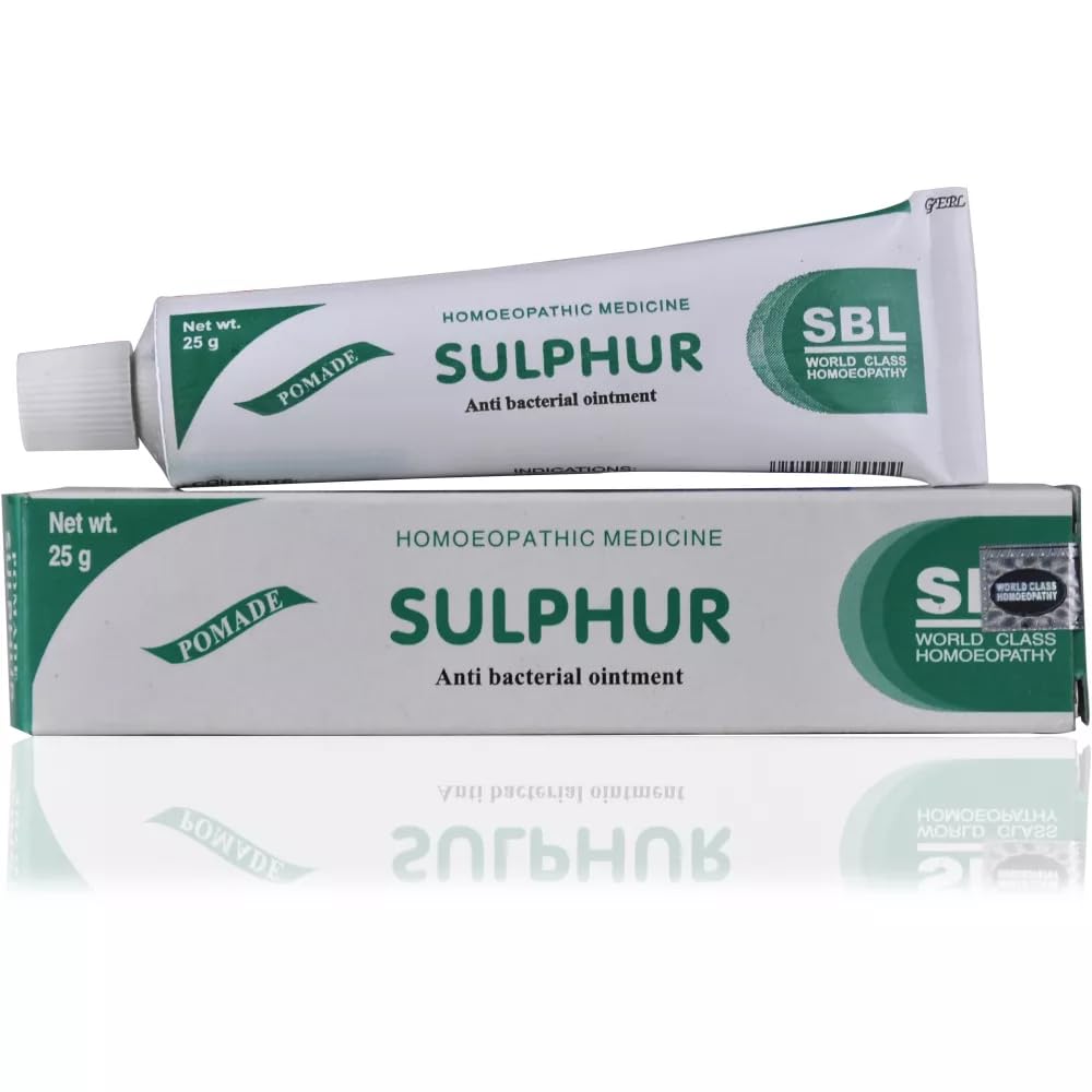 SBL Sulphur Ointment tube close-up for dry skin support.