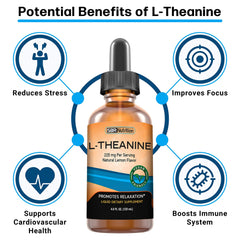 Dropper releases SBR Nutrition L-Theanine Drops into tea for a soothing, focused moment.