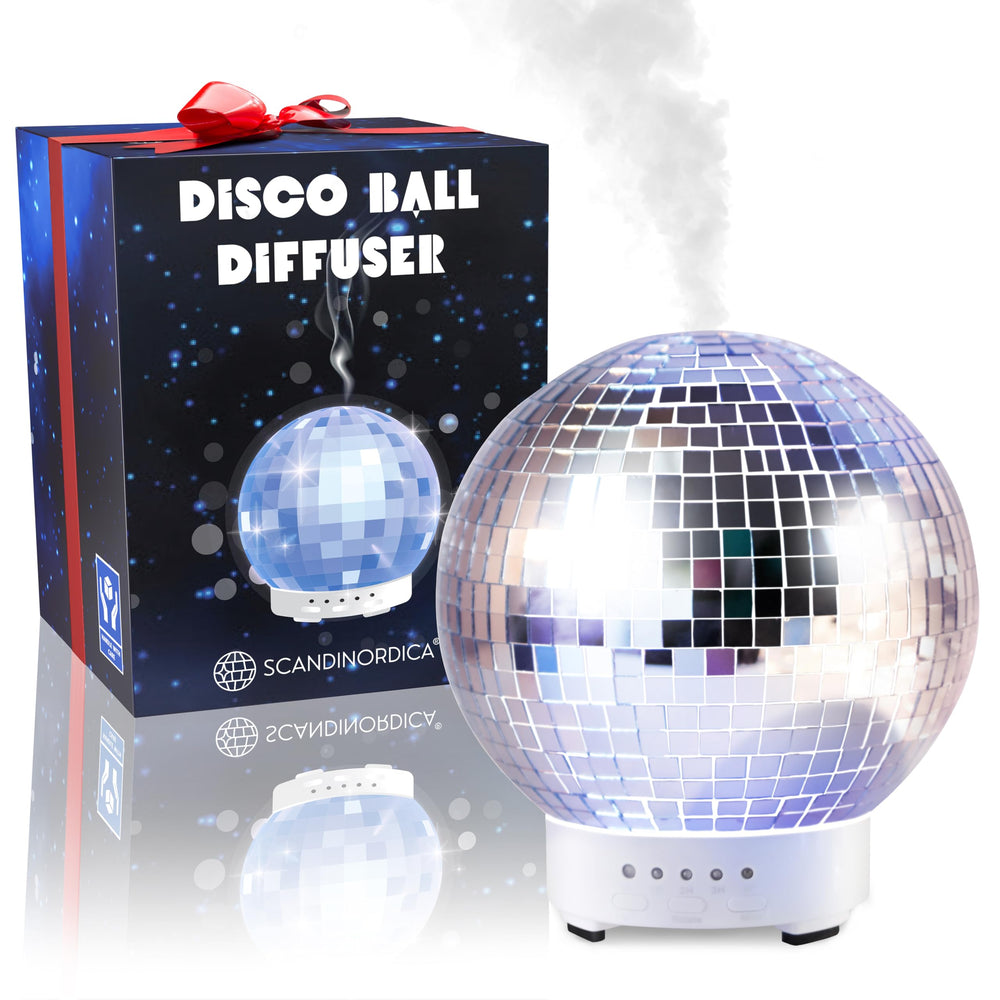SCANDINORDICA disco ball diffuser rotates to create dynamic light patterns