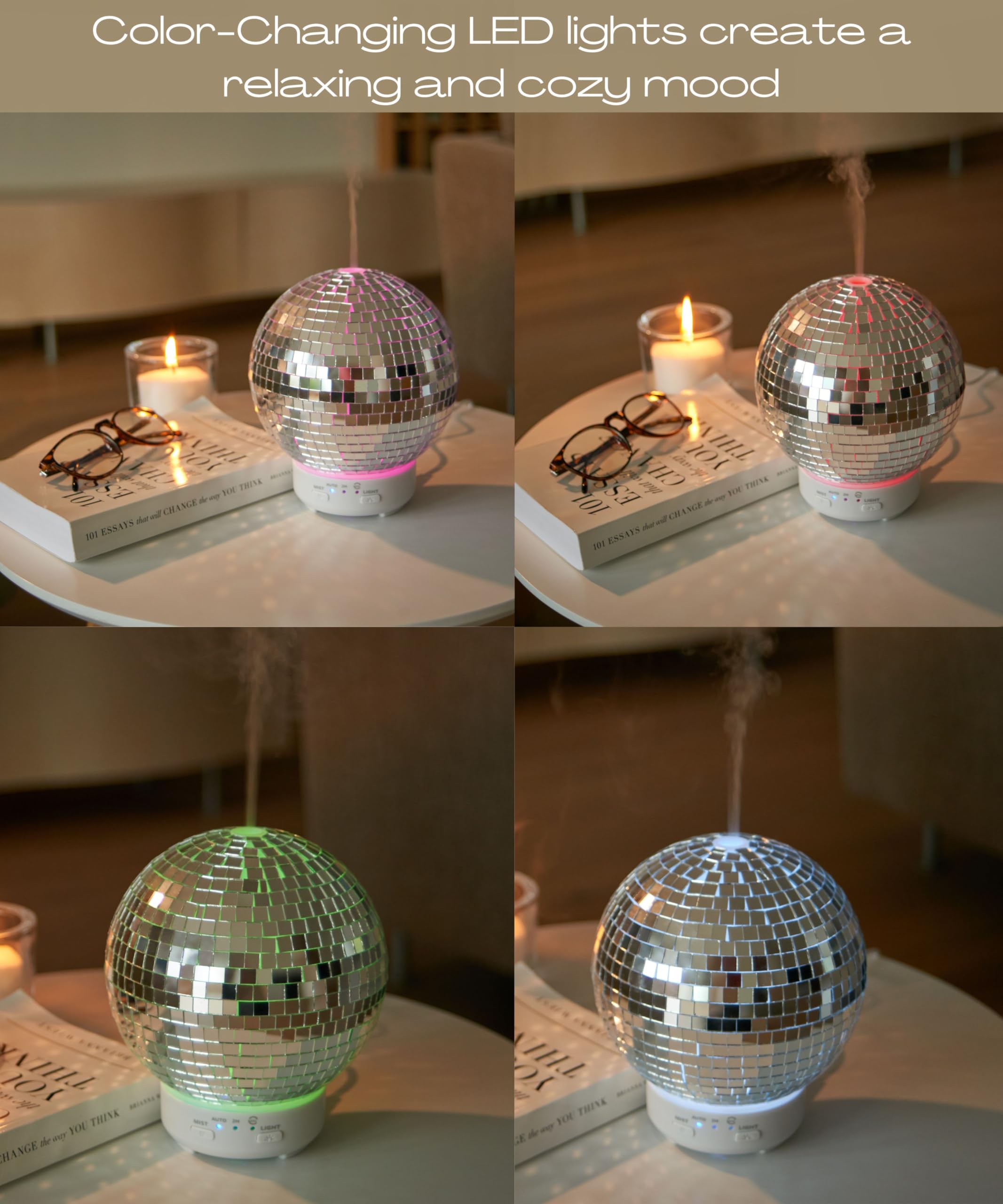 SCANDINORDICA Mirror Ball Diffuser includes a 100mL water tank for aroma diffusion.