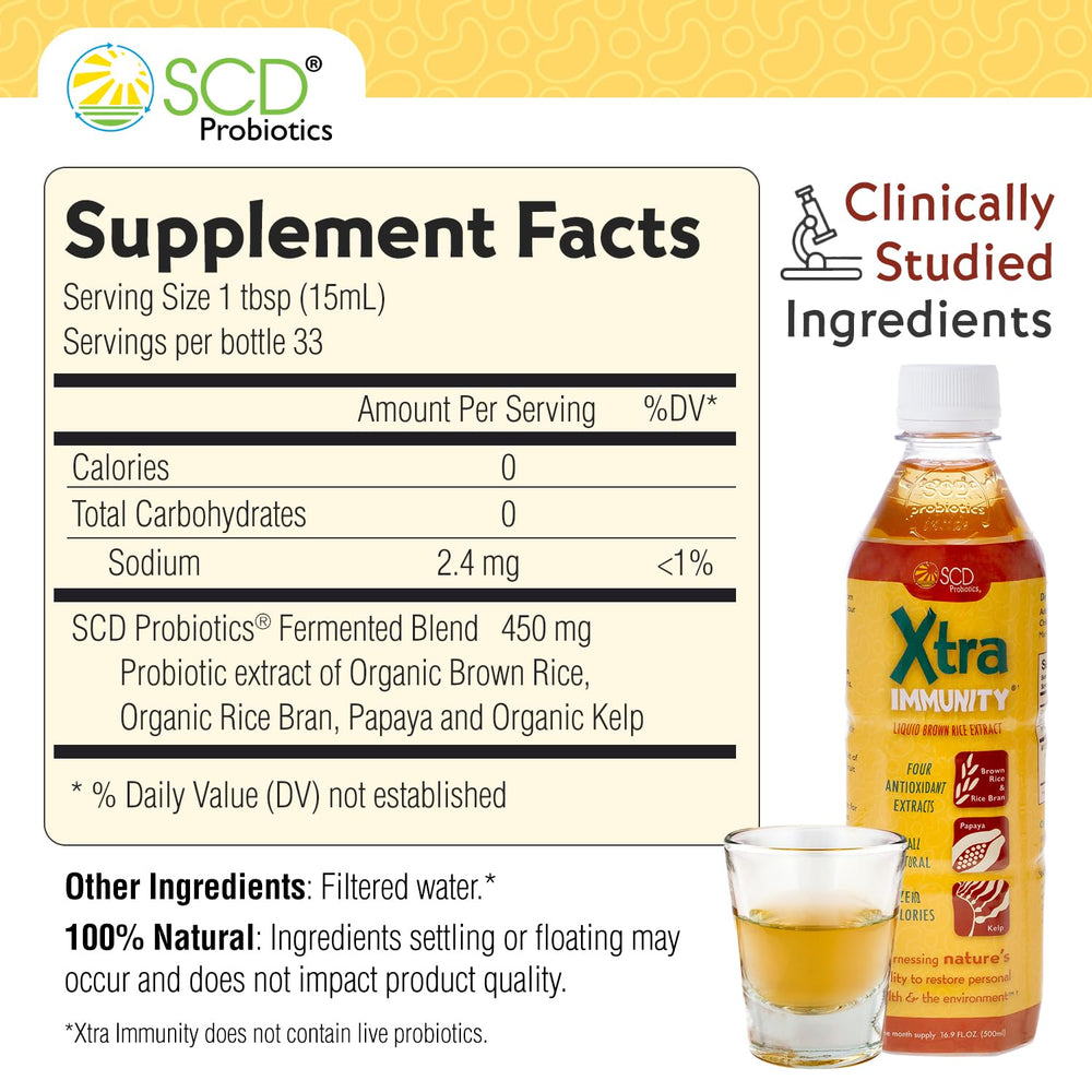 SCD Probiotics Xtra Immunity kelp and papaya content hints at antioxidant-rich nutrients.