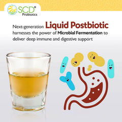 SCD Probiotics Xtra Immunity being poured demonstrates fast-absorption postbiotic delivery for daily wellness.