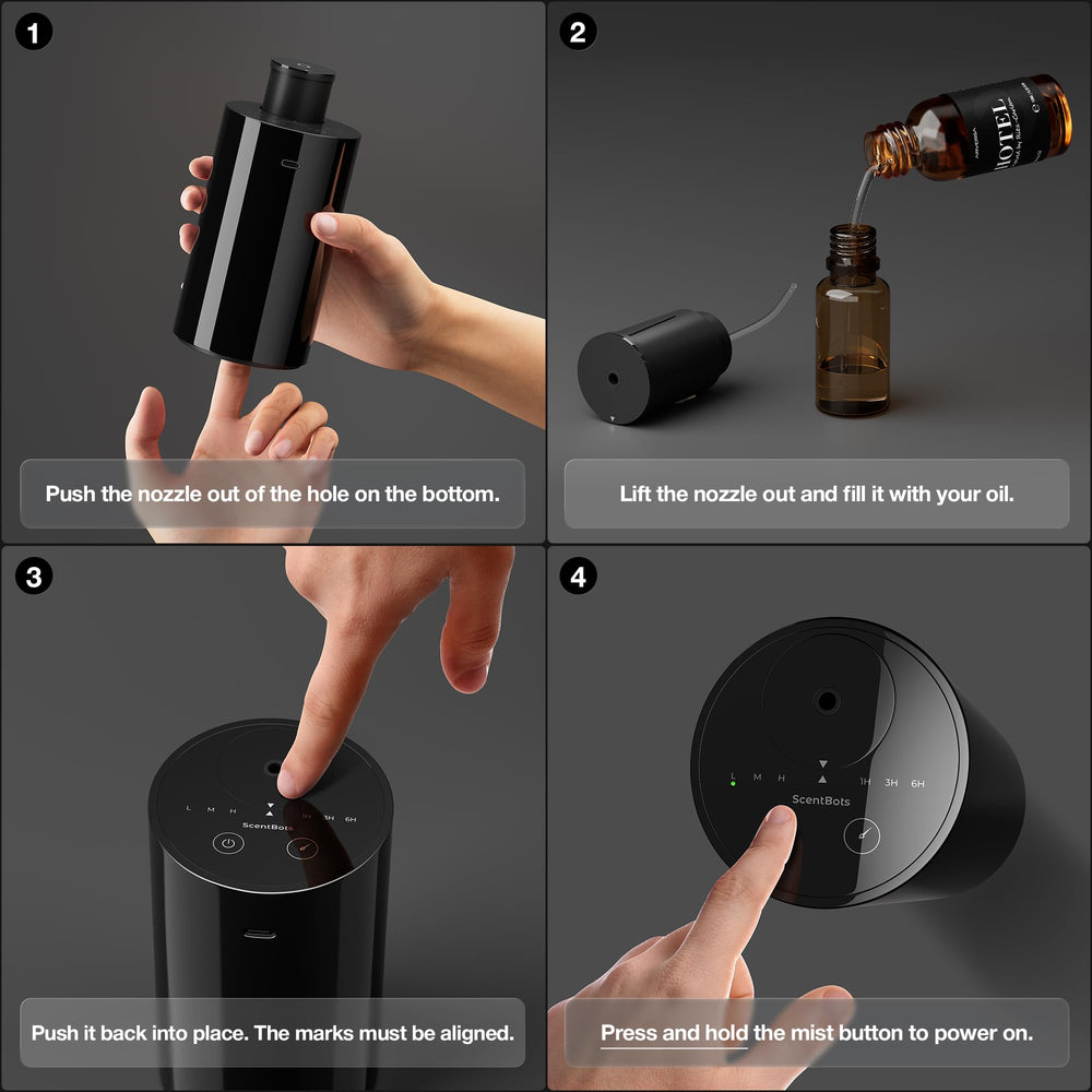 ScentBots diffuser offers 3 mist options for customizable scent strength.