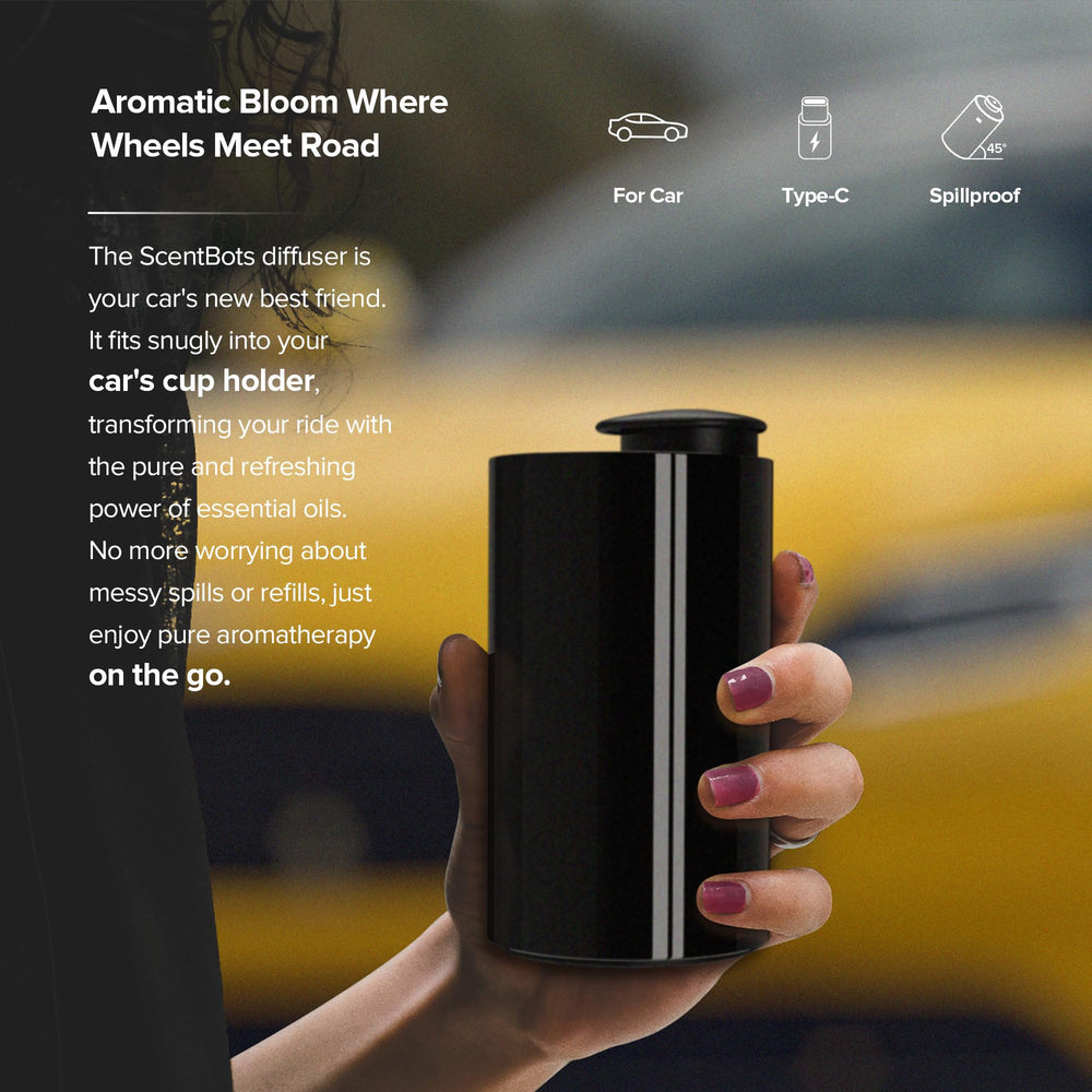 ScentBots USB C charging dock showing portable, cordless operation