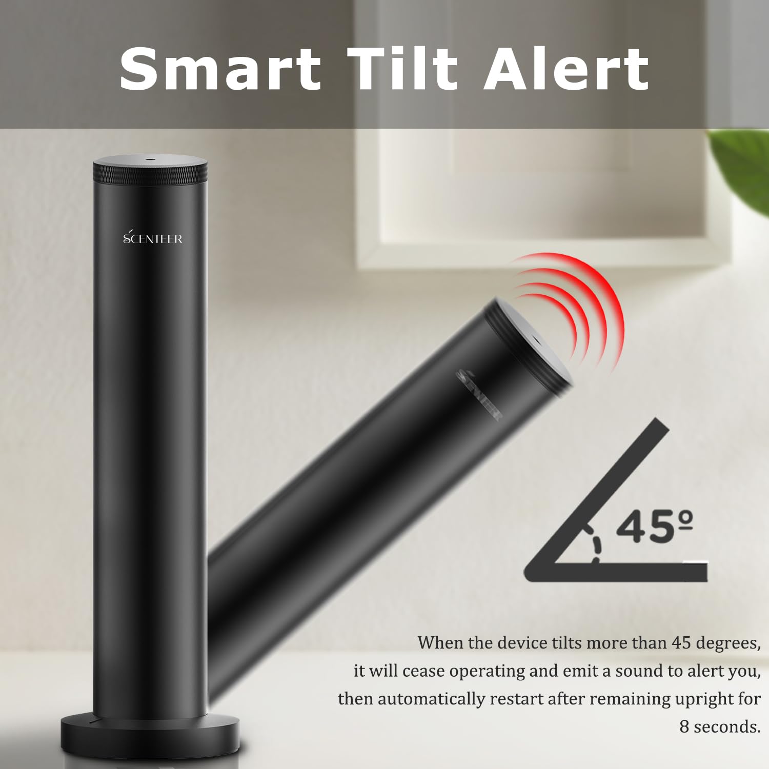 SCENTEER diffuser operates quietly under 25 dB for focus and rest