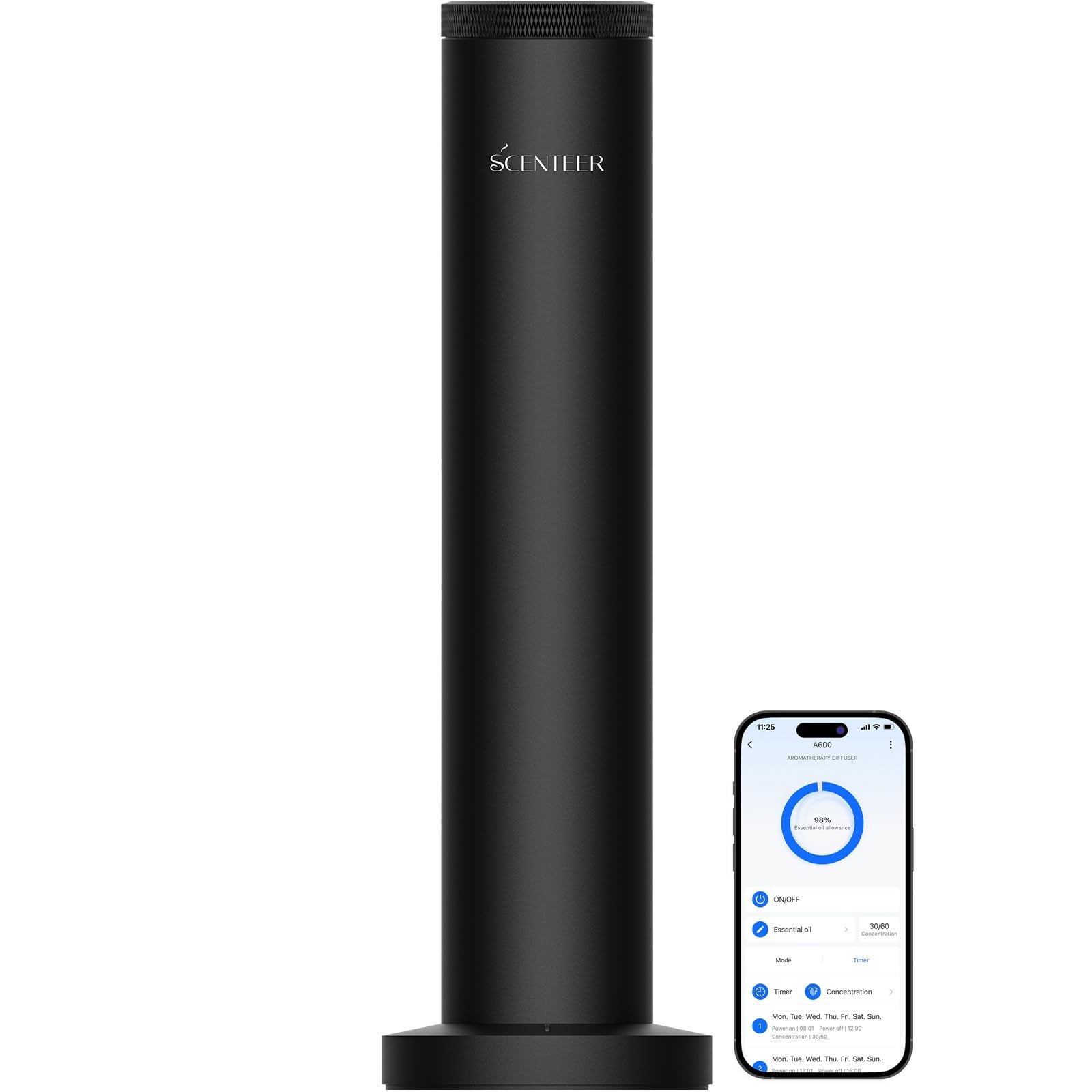 SCENTEER wireless diffuser with 5000mAh battery enabling cordless use anywhere