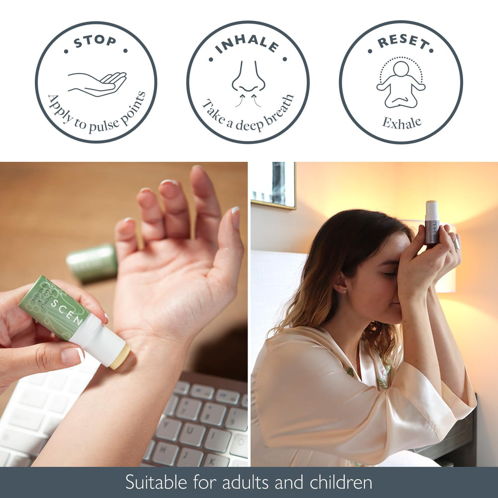 Scentered Happy balm stick uplifts mood with bright citrus notes.