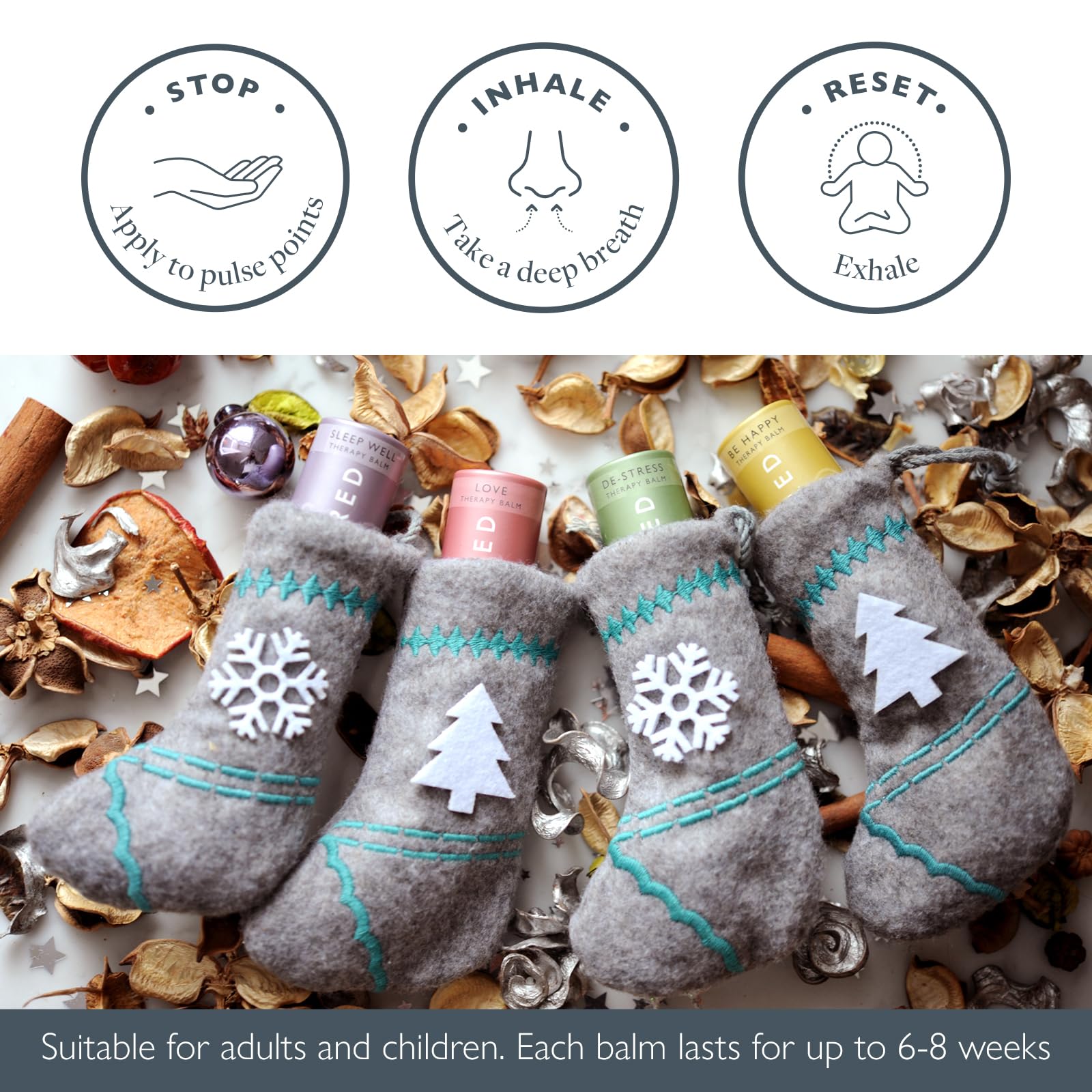 Scentered Mini Christmas stocking eco material showcases festive gift presentation