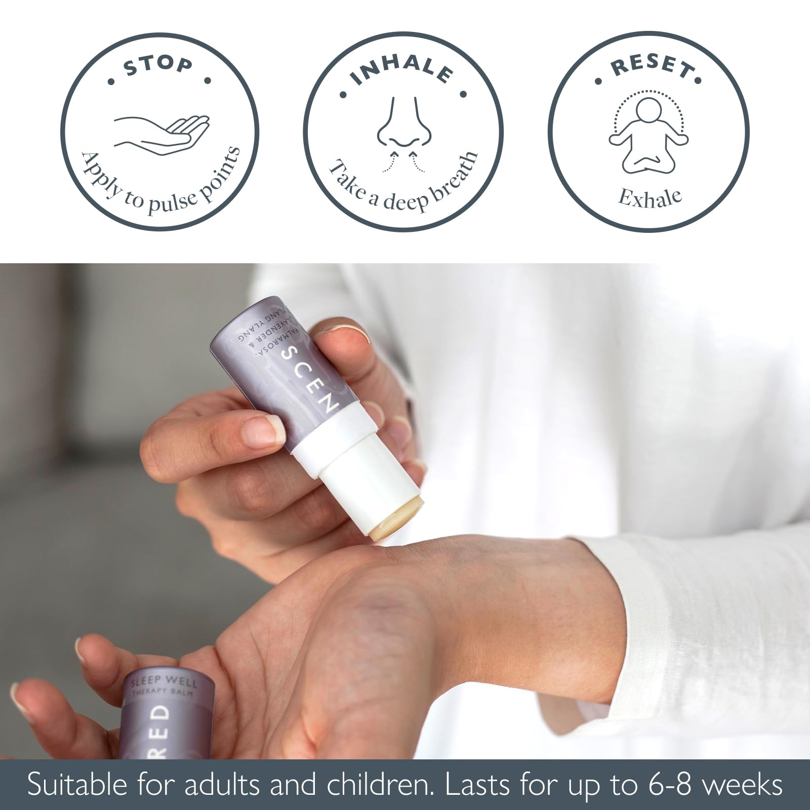 Bedtime ritual scene with balm as part of a nightly routine.